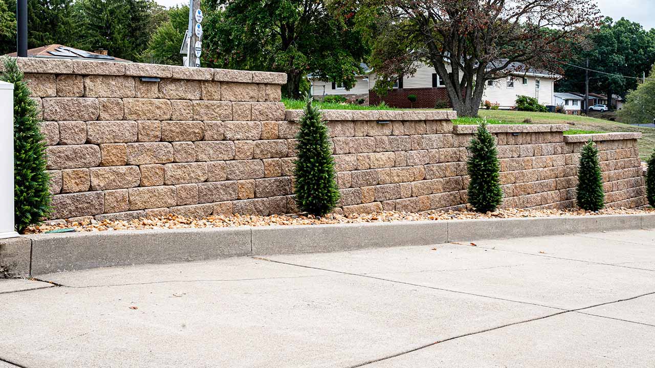 Long Stone Retaining Wall